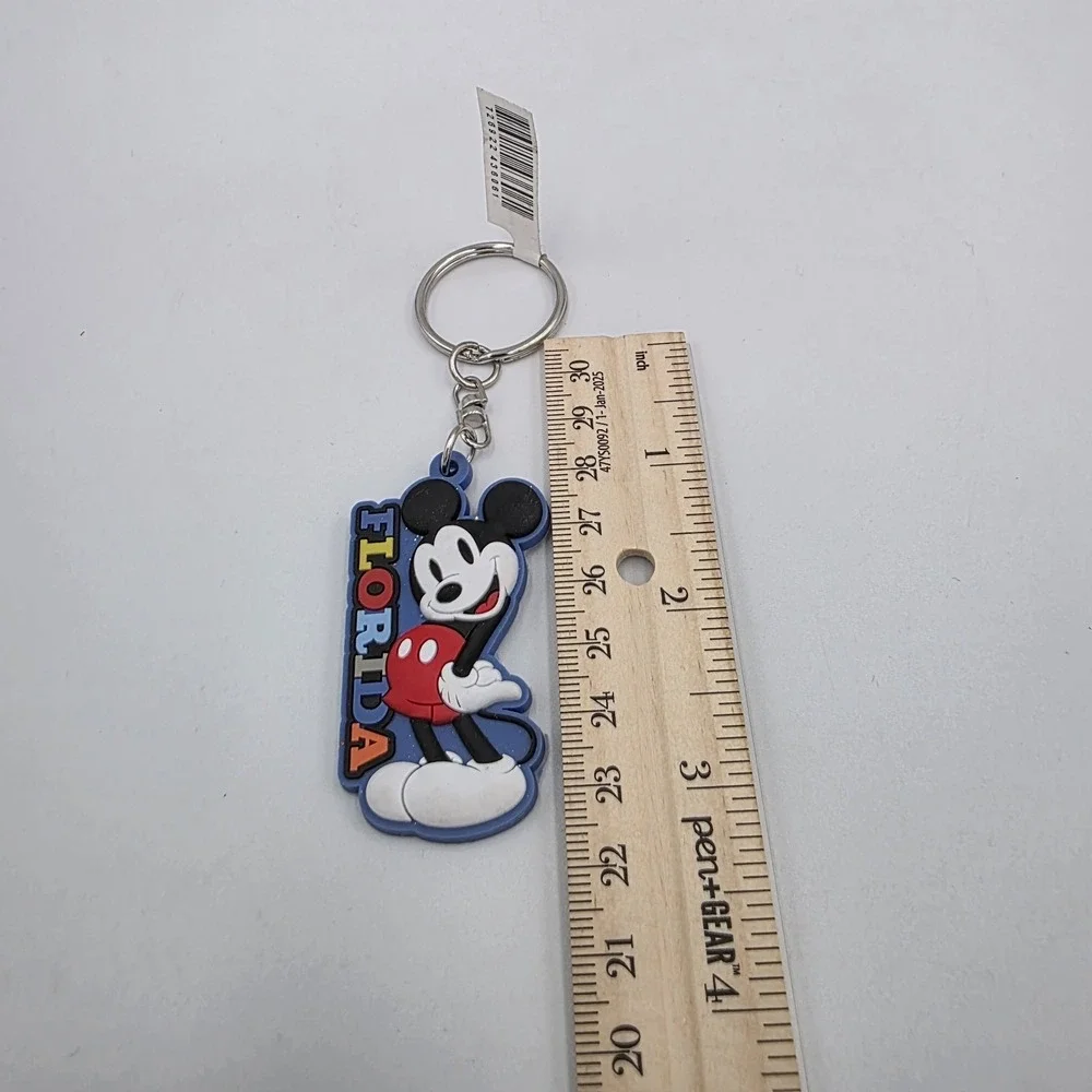 Disney Mickey Mouse Florida Rubber Silicone Keychain Backpack Hanger‎ Ring 2.5
